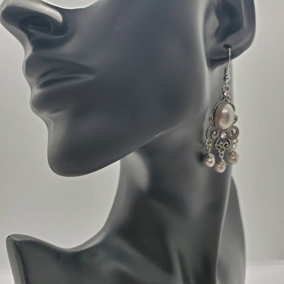 Beautiful Ornate Silver Earrings - Picture 4 of 7